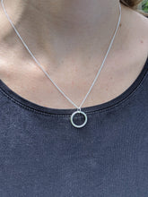 Load image into Gallery viewer, Silver circle pendant necklace
