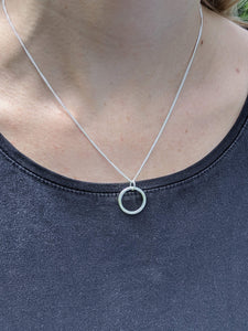 Silver circle pendant necklace
