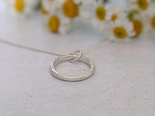 Load image into Gallery viewer, Handmade recycled sterling silver circle pendant
