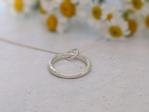 Handmade recycled sterling silver circle pendant