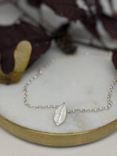Load image into Gallery viewer, silver leaf necklace
