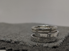 Load image into Gallery viewer, handmade stackable sterling silver ring bands
