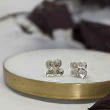 Load image into Gallery viewer, Recycled Silver Handmade Flower stud earrings.
