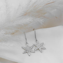 Load image into Gallery viewer, Silver star drop earrings
