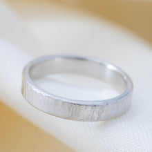 Load image into Gallery viewer, Line textured silver stacking ring
