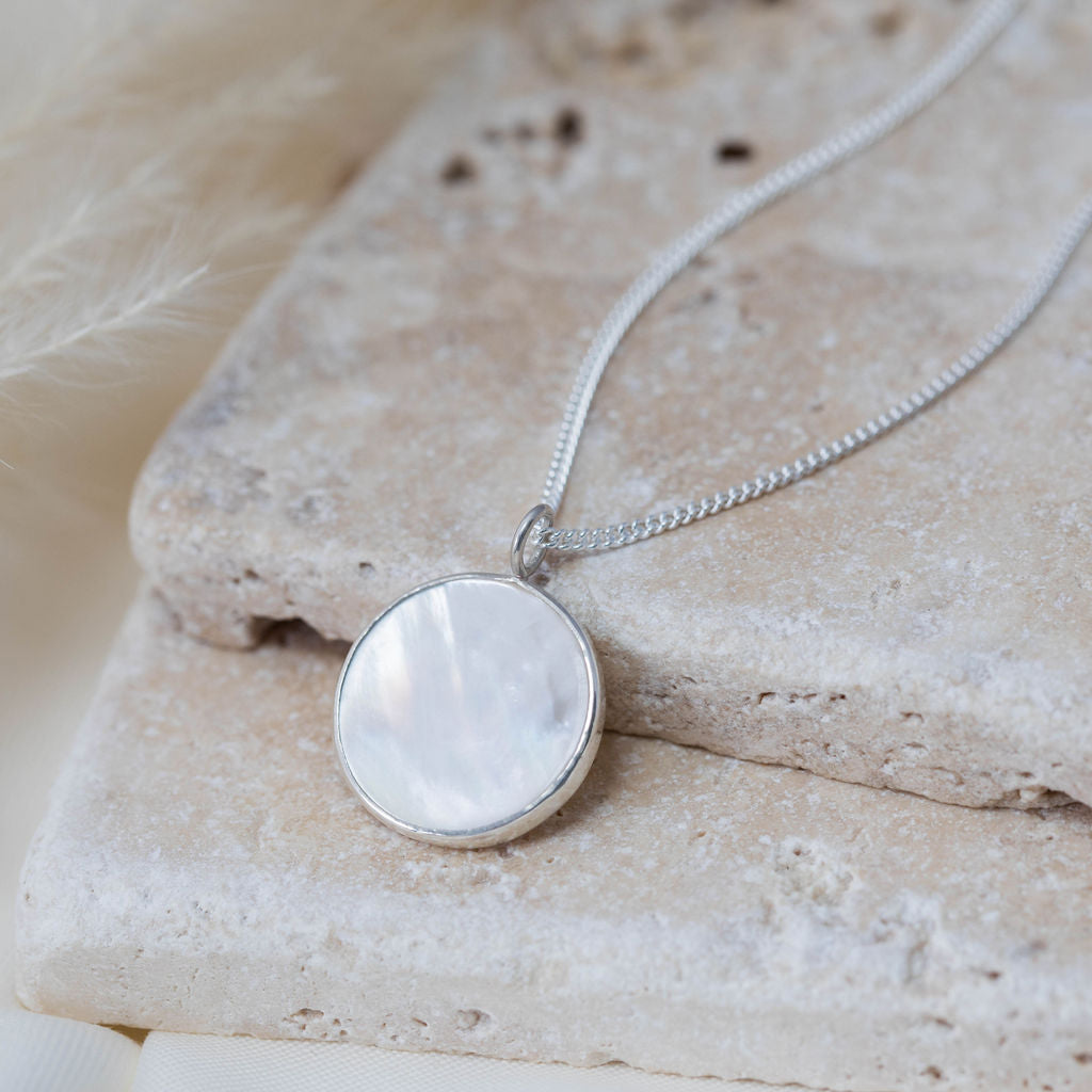 Mother of Pearl Disc Necklace