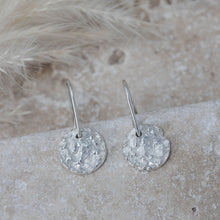 Load image into Gallery viewer, Front of silver crystal fossil styled earrings
