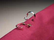 Load image into Gallery viewer, sterling silver handmade half hoop earring

