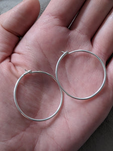 handmade silver hoop earrings