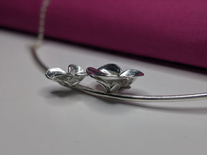 Solid silver handmade Flower Necklace