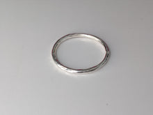 Load image into Gallery viewer, Recycled silver hammered ring band
