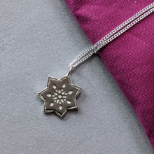 Load image into Gallery viewer, Handmade silver flower pendant

