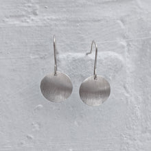 Load image into Gallery viewer, Silver circle drop earrings
