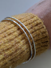 Load image into Gallery viewer, handmade recycled sterling silver bangle bracelets

