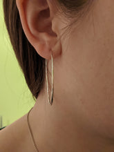 Load image into Gallery viewer, Hammered silver hoop earrings
