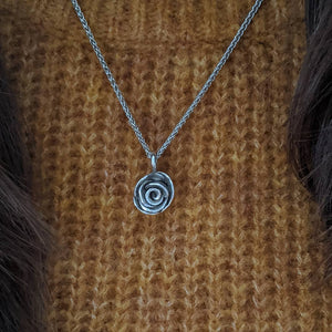 silver rose pendant necklace