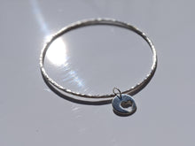 Load image into Gallery viewer, Handmade silver bangle bracelet with heart charm
