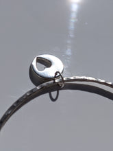 Load image into Gallery viewer, solid silver hammered bangle and silver heart charm

