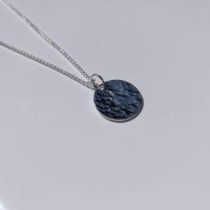 hammered silver disc necklace