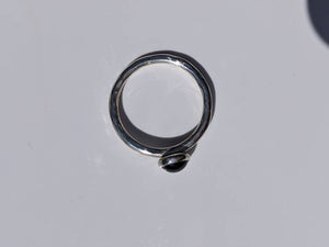 handmade silver garnet stone ring