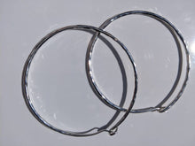 Load image into Gallery viewer, Sterling silver handmade hammered hoop earrings
