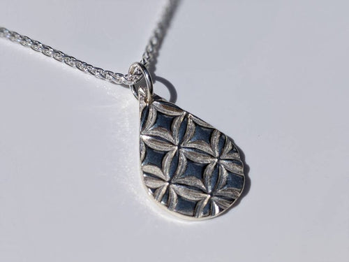 Handmade silver teardrop necklace