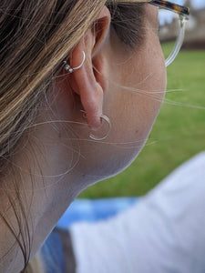 solid handmade silver hoop earrings