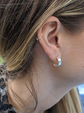 Load image into Gallery viewer, sterling silver half hoop earrings
