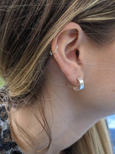 sterling silver half hoop earrings