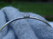 Load image into Gallery viewer, Solid silver stacking bangle with rose gemstone
