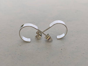half hoop silver earrings