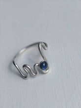 Load image into Gallery viewer, Recycled sterling silver sapphire gemstone ring
