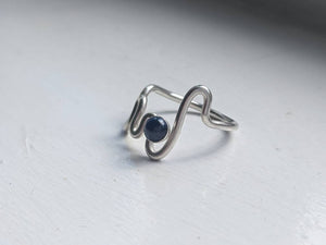Sterling silver ring with sapphire gemstone