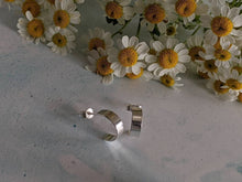 Load image into Gallery viewer, Half hoop silver earrings
