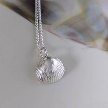 Load image into Gallery viewer, Handmade silver seashell necklace
