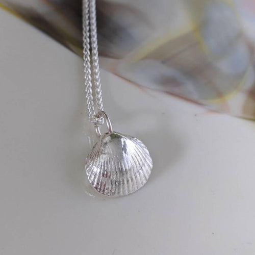 Handmade silver seashell necklace