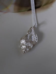 Silver seashell necklace, handmade from recycled silver