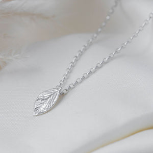 Silver leaf necklace