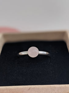 Rose Quartz Silver Ring