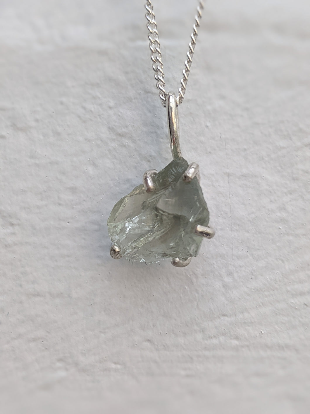 Raw Green Amethyst Necklace