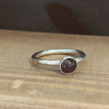 Load image into Gallery viewer, Silver garnet birthstone ring
