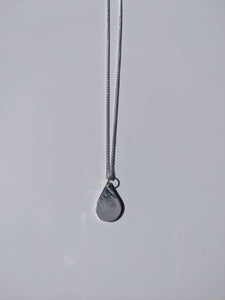 solid silver teardrop necklace