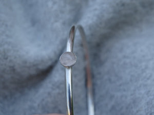 sterling silver rose quartz stacking bangle