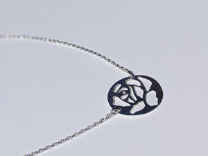 rose silver pendant