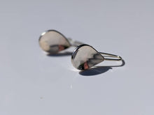 Load image into Gallery viewer, handmade recycled silver teardrop earrings
