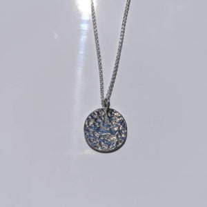 hammered silver disc necklace