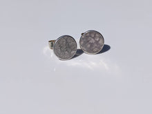 Load image into Gallery viewer, Recycled sterling silver handmade disc earrings
