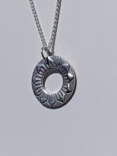 Load image into Gallery viewer, Handmade silver sun pendant
