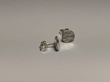 Load image into Gallery viewer, silver hammered stud earrings
