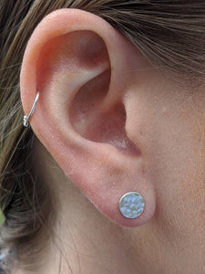 Sterling silver disc earrings